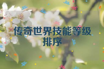 传奇世界技能等级排序