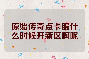 原始传奇点卡服什么时候开新区啊呢