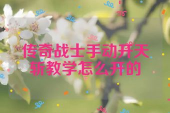 传奇战士手动开天斩教学怎么开的