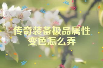 传奇装备极品属性变色怎么弄