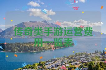 传奇类手游运营费用一览表