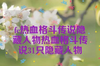 fc热血格斗传说隐藏人物热血格斗传说31只隐藏人物