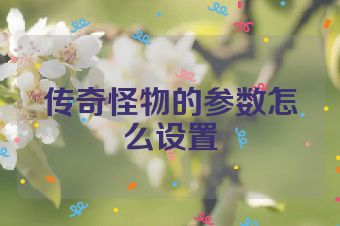 传奇怪物的参数怎么设置