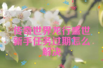 传奇世界龙行盛世新手任务过期怎么解决
