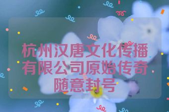 杭州汉唐文化传播有限公司原始传奇随意封号