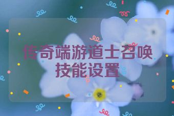 传奇端游道士召唤技能设置