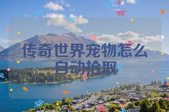 传奇世界宠物怎么自动拾取