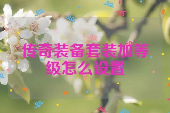 传奇装备套装加等级怎么设置