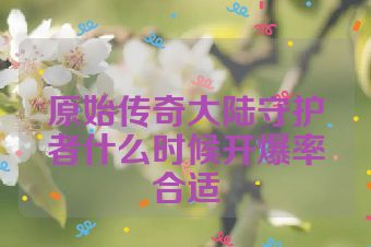 原始传奇大陆守护者什么时候开爆率合适