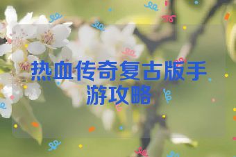 热血传奇复古版手游攻略