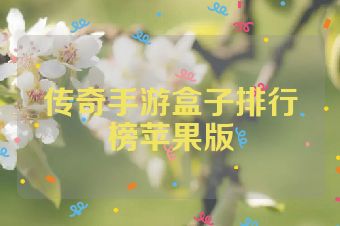 传奇手游盒子排行榜苹果版