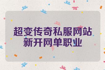 超变传奇私服网站新开网单职业