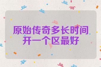 原始传奇多长时间开一个区最好