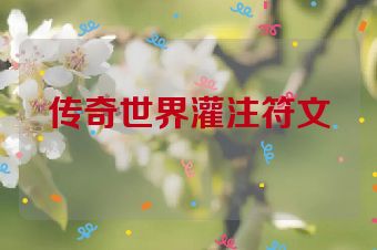 传奇世界灌注符文