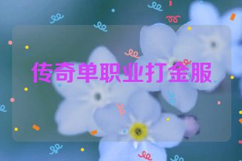 传奇单职业打金服