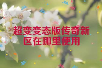 超变变态版传奇新区在哪里使用