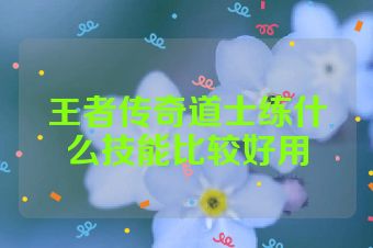 王者传奇道士练什么技能比较好用