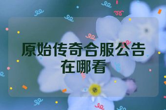 原始传奇合服公告在哪看
