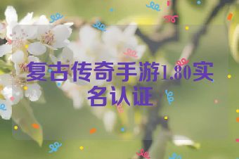 复古传奇手游1.80实名认证