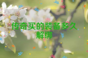 传奇买的装备多久解绑