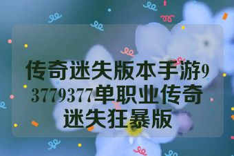 传奇迷失版本手游93779377单职业传奇迷失狂暴版