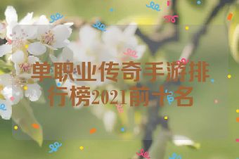 单职业传奇手游排行榜2021前十名