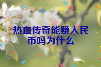 热血传奇能赚人民币吗为什么