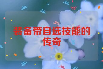 装备带自选技能的传奇