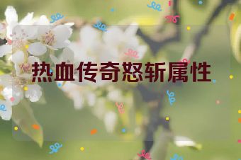 热血传奇怒斩属性