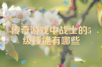传奇游戏中战士的5级技能有哪些