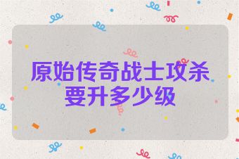 原始传奇战士攻杀要升多少级