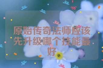原始传奇法师应该先升级哪个技能最好