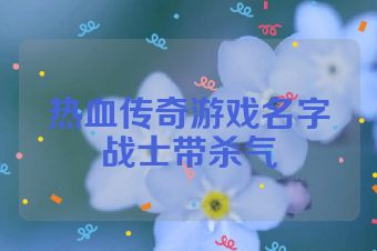 热血传奇游戏名字战士带杀气