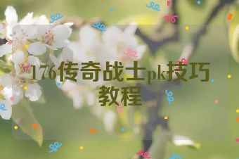 176传奇战士pk技巧教程