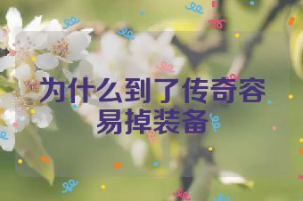 为什么到了传奇容易掉装备