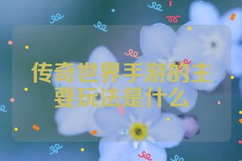 传奇世界手游的主要玩法是什么