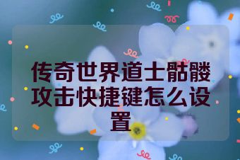 传奇世界道士骷髅攻击快捷键怎么设置