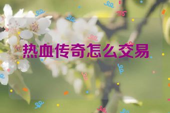 热血传奇怎么交易