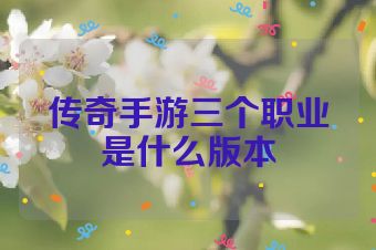 传奇手游三个职业是什么版本