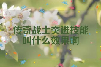传奇战士突进技能叫什么效果啊