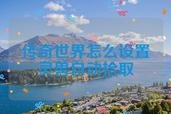 传奇世界怎么设置灵兽自动拾取