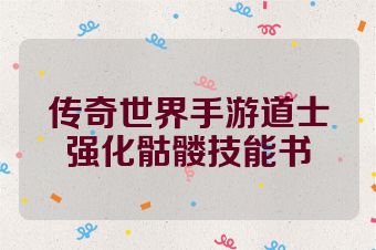 传奇世界手游道士强化骷髅技能书
