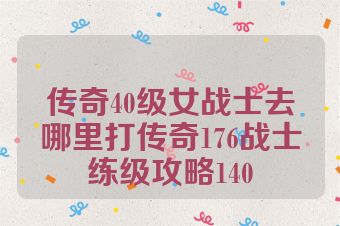 传奇40级女战士去哪里打传奇176战士练级攻略140