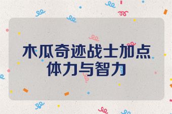 木瓜奇迹战士加点体力与智力