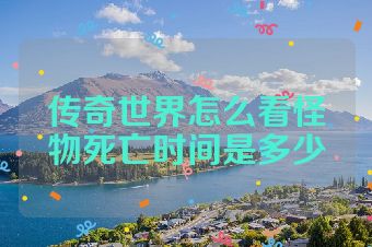 传奇世界怎么看怪物死亡时间是多少