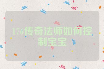176传奇法师如何控制宝宝