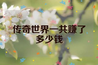 传奇世界一共赚了多少钱
