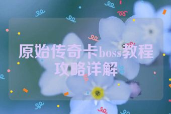原始传奇卡boss教程攻略详解