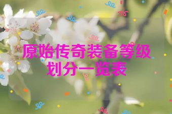 原始传奇装备等级划分一览表