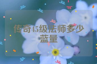 传奇45级法师多少蓝量
